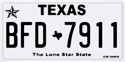 TX license plate BFD7911