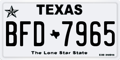 TX license plate BFD7965