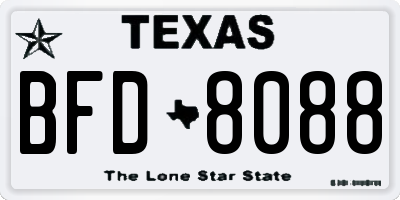 TX license plate BFD8088