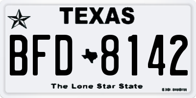 TX license plate BFD8142