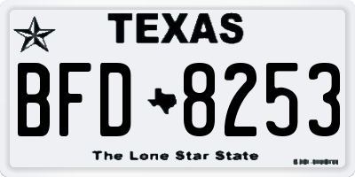 TX license plate BFD8253