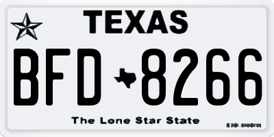 TX license plate BFD8266