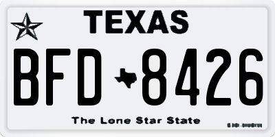 TX license plate BFD8426