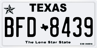 TX license plate BFD8439