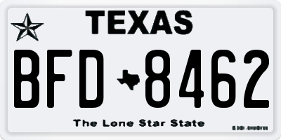 TX license plate BFD8462
