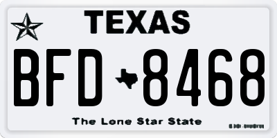 TX license plate BFD8468