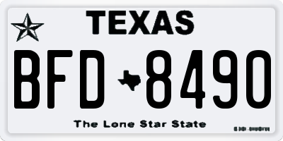 TX license plate BFD8490