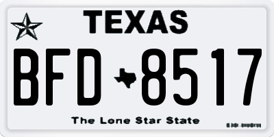 TX license plate BFD8517