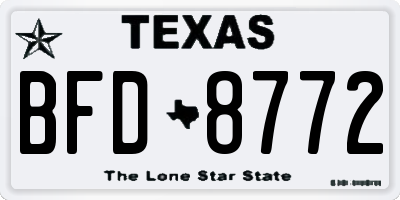 TX license plate BFD8772