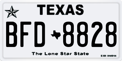 TX license plate BFD8828