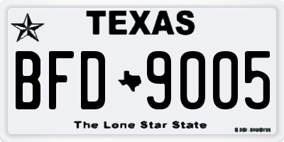TX license plate BFD9005