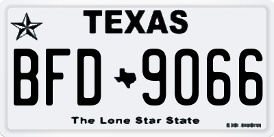 TX license plate BFD9066