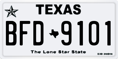 TX license plate BFD9101