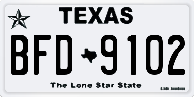 TX license plate BFD9102