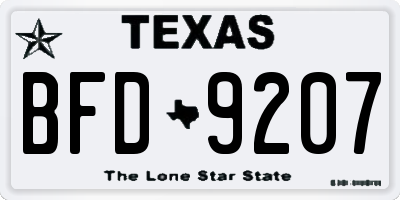 TX license plate BFD9207