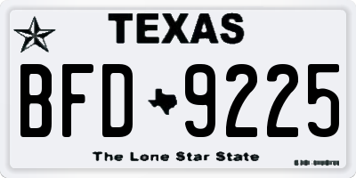 TX license plate BFD9225