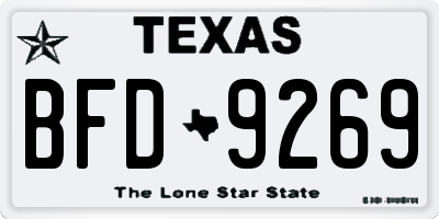 TX license plate BFD9269
