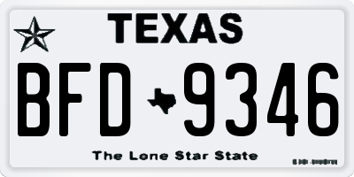 TX license plate BFD9346