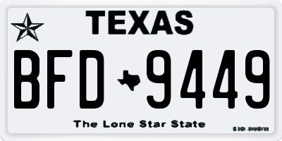 TX license plate BFD9449