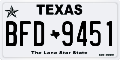 TX license plate BFD9451