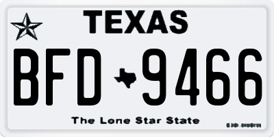 TX license plate BFD9466