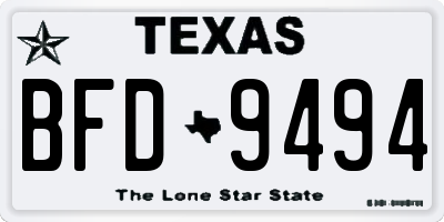 TX license plate BFD9494