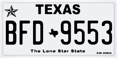 TX license plate BFD9553