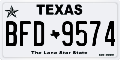 TX license plate BFD9574