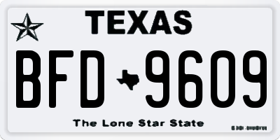 TX license plate BFD9609