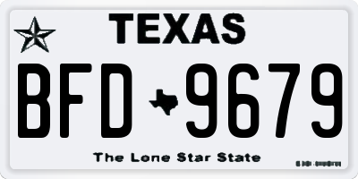 TX license plate BFD9679