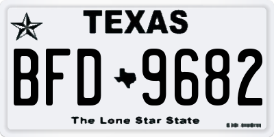 TX license plate BFD9682
