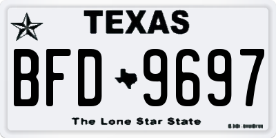 TX license plate BFD9697