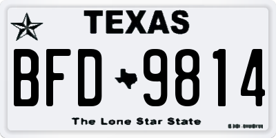 TX license plate BFD9814