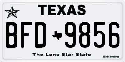TX license plate BFD9856