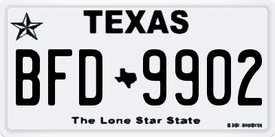 TX license plate BFD9902