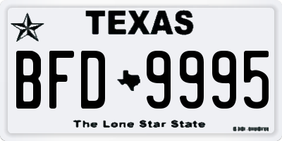 TX license plate BFD9995