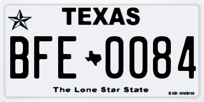 TX license plate BFE0084