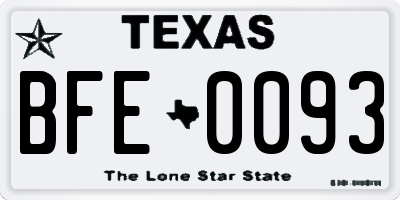 TX license plate BFE0093