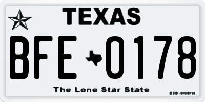 TX license plate BFE0178