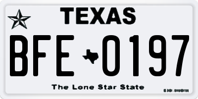 TX license plate BFE0197