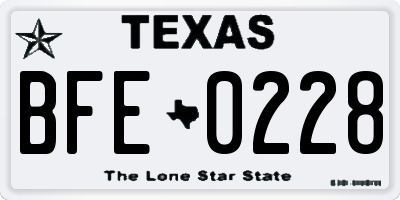 TX license plate BFE0228