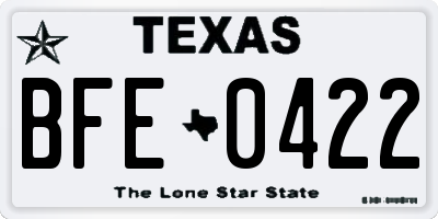 TX license plate BFE0422