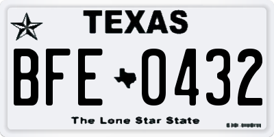 TX license plate BFE0432