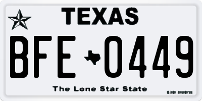 TX license plate BFE0449