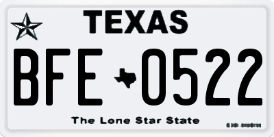 TX license plate BFE0522