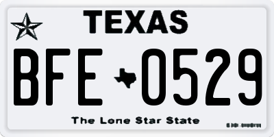 TX license plate BFE0529