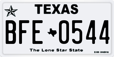 TX license plate BFE0544