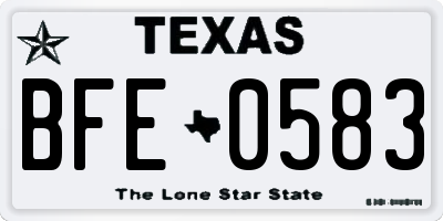 TX license plate BFE0583