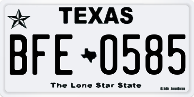 TX license plate BFE0585