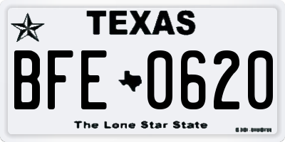 TX license plate BFE0620